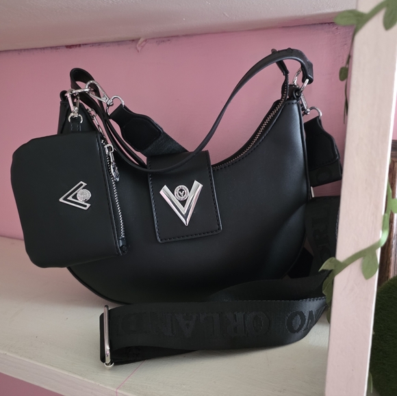 Valentino Orlandi Handbags - Valentino Orlandi Black Crescent Shoulder And/Or Crossbody W/Attached Coin Purse
